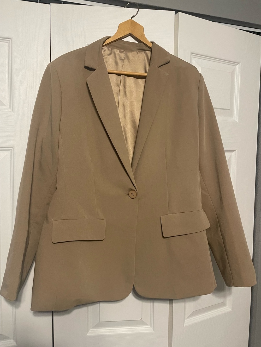 Source Unknown Beige Single-Button Blazer